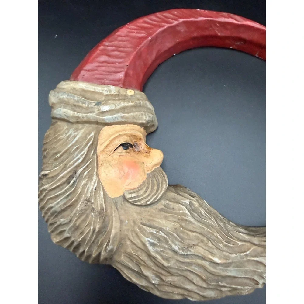 Vintage House Of Lloyd Old Christmas Santa Half Moon Around The World Wall Decor